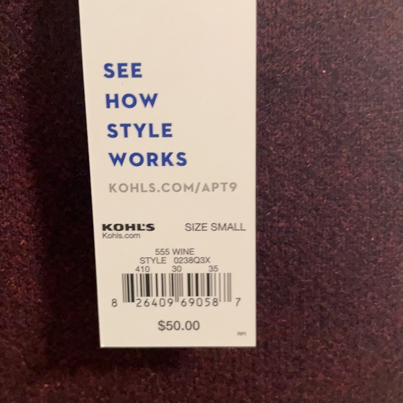 NWT Womens Apt. 9 Wine Funnel Neck Pullover Sweater Size Small - Picture 9 of 9